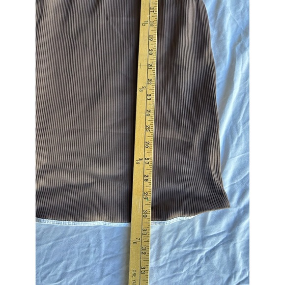Year of Ours Ribbed Bustier Mini Dress Brown Spaghetti Strap Bodycon Size Small - Picture 7 of 7
